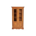 Vitrine 2 portes en chne massif chene moyen