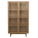 Vitrine 2 portes effet bois chne massif