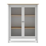 Vitrine 2 portes avec 2 tagres - l90 cm - blanc