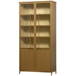 Vitrine 2 portes en fer jaune miel