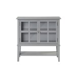 Vitrine avec 2 portes en mlamin gris