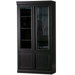 Vitrine 2 portes en pin noir