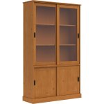 Vitrine avec 2 portes pleines 2 portes vitrées en pin Vitrine avec 2 portes pleines 2 portes vitrées en pin