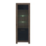 Vitrine 2 portes stratifis beige et noir