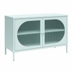 Vitrine avec 2 portes vitres en mtal bleu clair