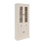 Vitrine avec 2 portes vitr�es en pin blanc