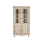 Vitrine avec 4 portes fabriquées à la main en bois de manguier Vitrine avec 4 portes fabriquées à la main en bois de manguier