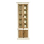 Vitrine 4 portes en pin et chne blanche