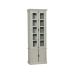 Vitrine 4 portes en pin gris clair