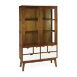 Vitrine en bois bicolore, h 180 cm