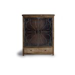 Vitrine en bois manguier marron vieilli Vitrine en bois manguier marron vieilli