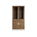 Vitrine en bois manguier et mtal