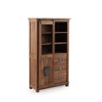 Vitrine en bois massif d'acacia recycl