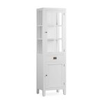 Vitrine en bois de mindi blanc h 190 cm