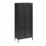 Vitrine haute avec 2 portes vitres en mtal noir