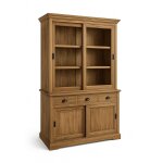 Vitrine portes coulissantes en bois beige h 220 cm