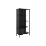 Vitrine scandinave en mtal noir 2 portes vitres