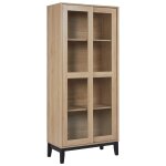 Vitrine en verre 80 cm marron clair