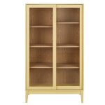 Vitrine vintage 2 portes jaune clair