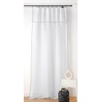 Voilage aspect lin bourdon noir blanc 140x295cm Voilage aspect lin bourdon noir blanc 140x295cm