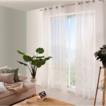 Voilage blanc sabl� 140x240cm - 140x240cm - blanc