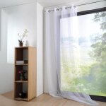 Voilage classique et grande largeur polyester blanc 140x280 cm