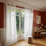 Voilage fin au tomb lger blanc 145x280 cm