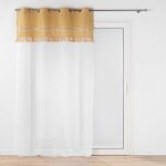 Voilage  franges coton / polyester jaune 140x240 cm