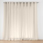 Voilage grande largeur - effet lin tiss� polyester lin 0 x 400