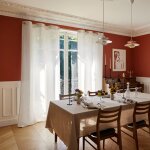 Voilage � oeillets en lin ecru