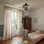 Voilage  passants en lin et polyester naturel