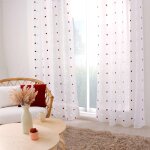 Voilage plumetis bordeaux et blanc 140 x 240 cm