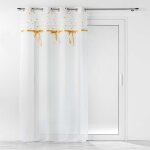 Voilage sable top m�tallis� n?uds 140x240cm