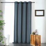 Voilage uni melisse coton bleu 140x240 cm