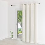 Voilage uni à rayures fantaisie polyester blanc 140x240 cm Voilage uni à rayures fantaisie polyester blanc 140x240 cm