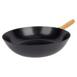 Wok en acier carbone, noir, d 30 cm