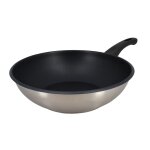 Wok antiadhsif en acier inoxydable 28cm - tous feux