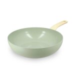 Wok en revêtement céramique 28cm céladon - tous feux Wok en revêtement céramique 28cm céladon - tous feux