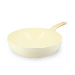 Wok en revêtement céramique 28cm crème - tous feux Wok en revêtement céramique 28cm crème - tous feux