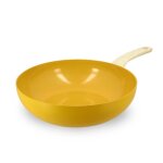 Wok en revtement cramique 28cm jaune - tous feux