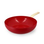 Wok en rev�tement c�ramique 28cm rouge - tous feux