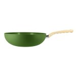 Wok en revêtement céramique 28cm vert - tous feux Wok en revêtement céramique 28cm vert - tous feux