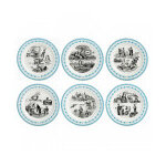 Assiette mignardises r�bus bleu