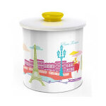 Bote  biscuits hermtique ronde en mtal color paris forever