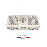 Boîte métal garnie de carrés de chocolat noir 240g Boîte métal garnie de carrés de chocolat noir 240g