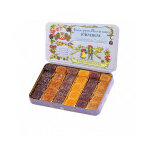 Bote mtal garnie de ptes de fruits assortis 330g