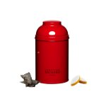 Boite m�tal laqu�e rouge garnie de gourmandises