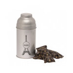Bote tour eiffel en mtal laqu argente garnie de mini oursons 80g