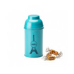 Boîte tour eiffel en métal laqué turquoise garnie de caramels 120g Boîte tour eiffel en métal laqué turquoise garnie de caramels 120g
