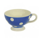 Bol bleu  pois blancs avec poigne djeuner sur l'herbe 30cl